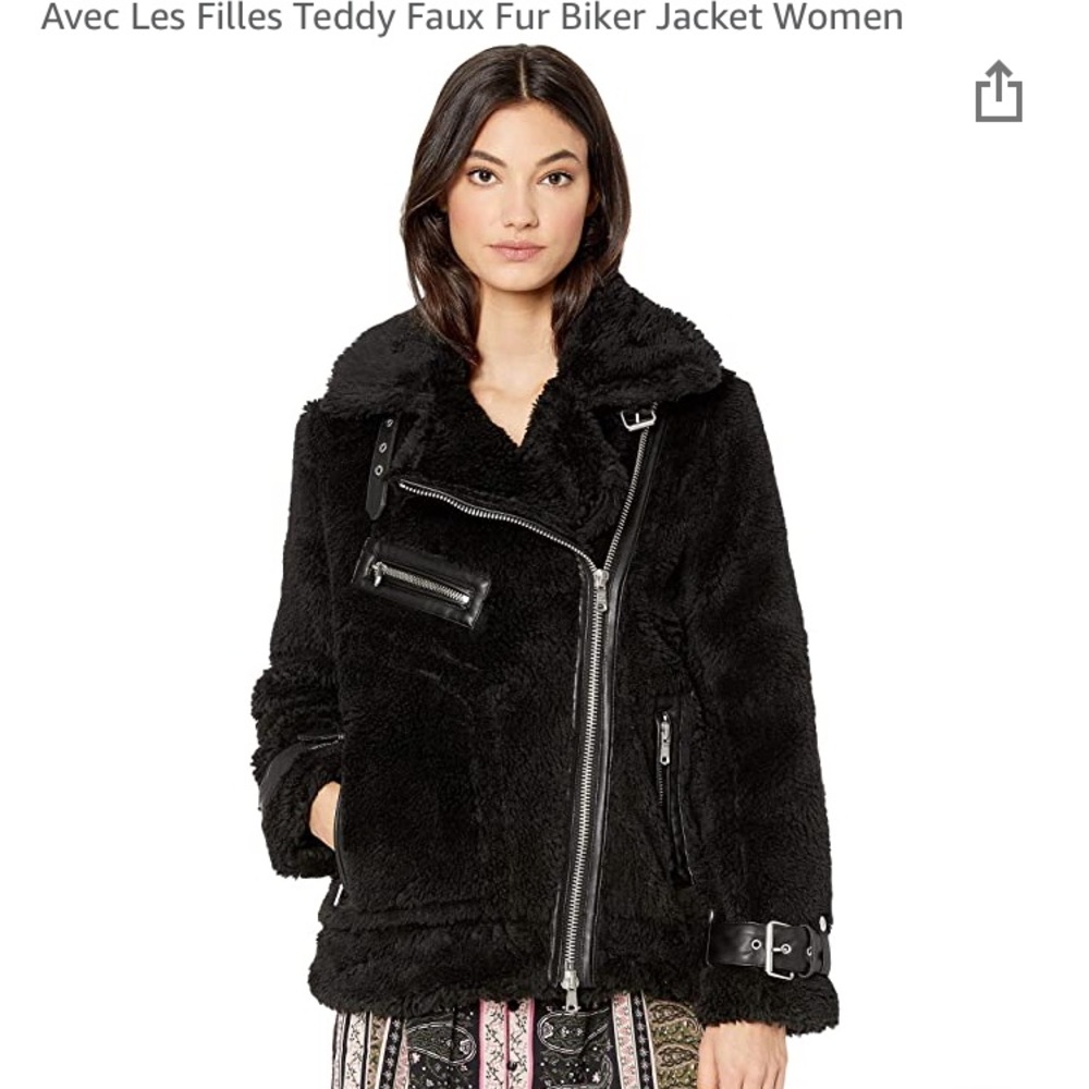 NWT Avec Les Filles teddy biker jacket - Picture 1 of 6